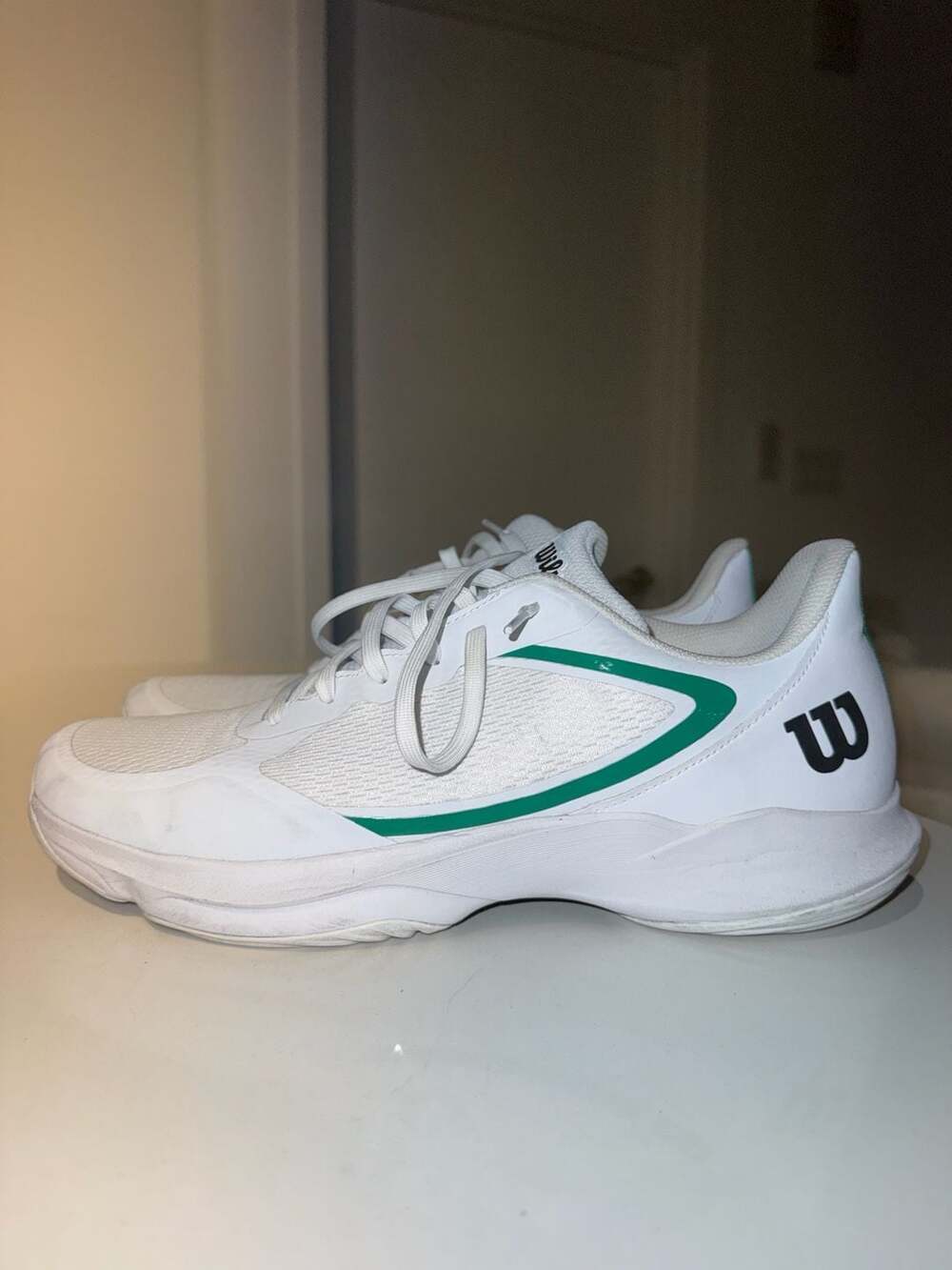 Wilson Hurakn Lite Tennis Shoes White/Green Size 12.5